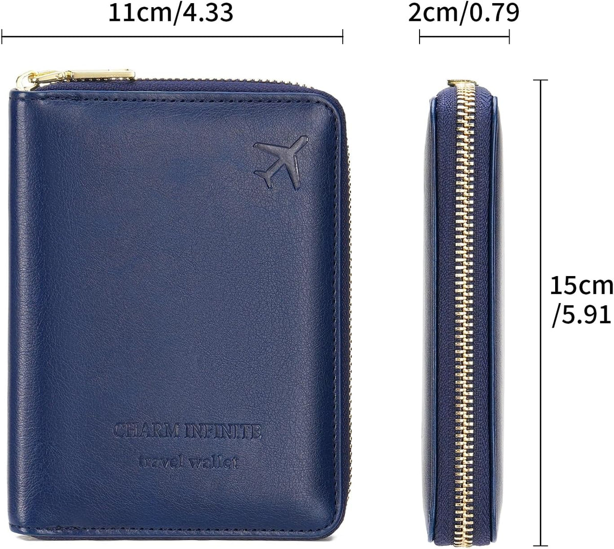 Travel Passport Wallet RFID Blocking Passport Holder-Women and Men with Zippered Ladies Passport Cover