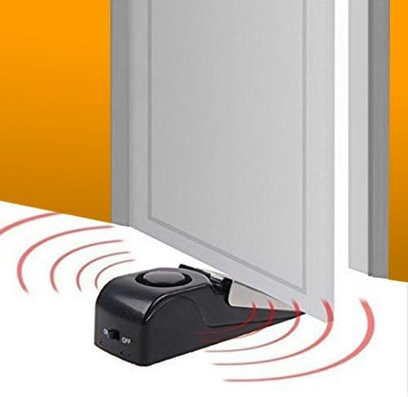 Door Stop Alarm with 120DB Siren Door Stop for Home & Travel (Black) (Pack of 4)