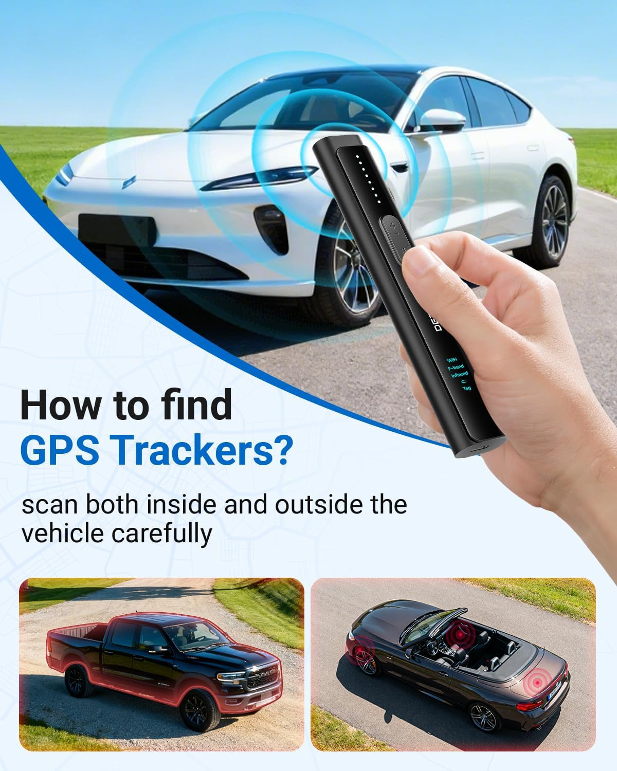 Hidden Camera Detectors GPS Tracker Detector for Travel, Hotels